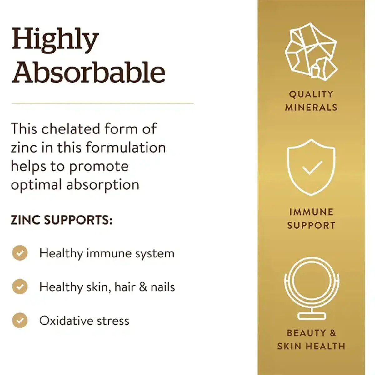 Solgar Chealated Zinc 100 Tablets - Image 2
