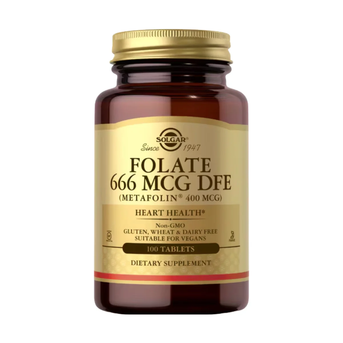 Solgar Folate 666mcg DFE Metafolin 400mcg 100 Tablets