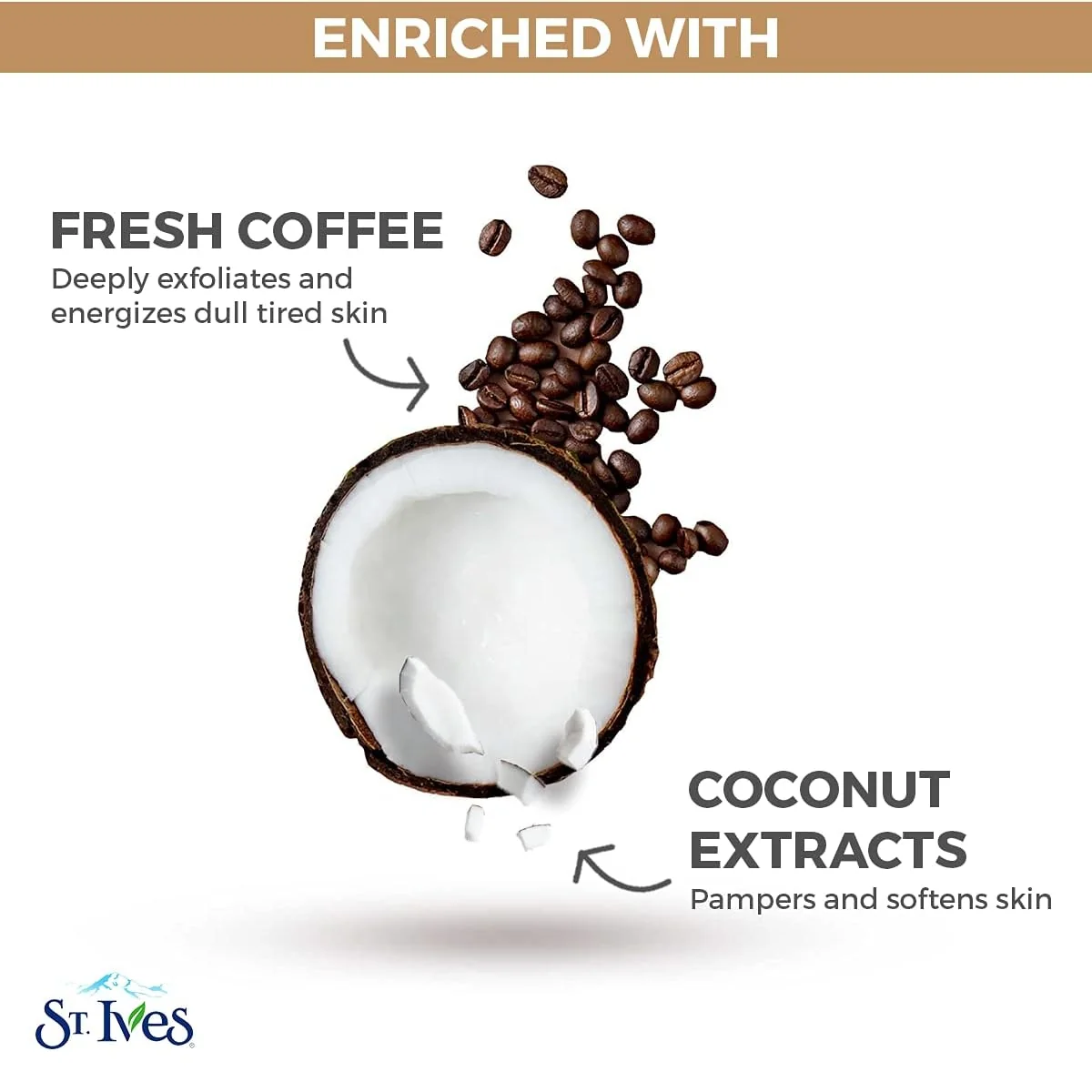 St. Ives Face Scrub Energizing Coconut & Coffee 170g - Image 3
