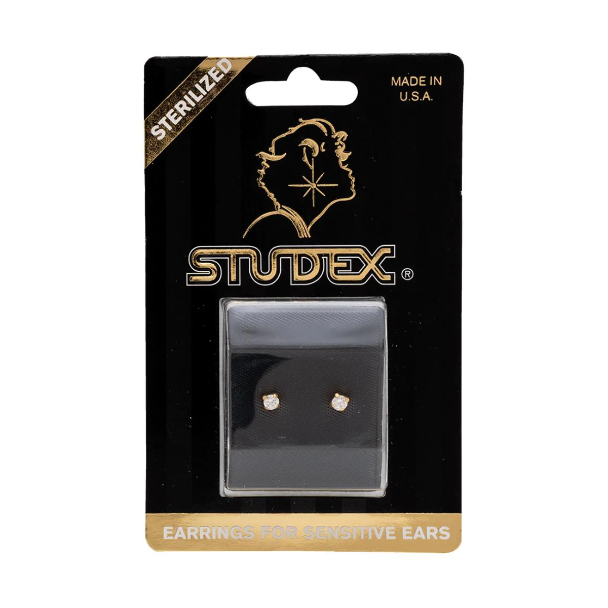 Studex Gold Plated 3mm Cubic Zirconia - Image 2