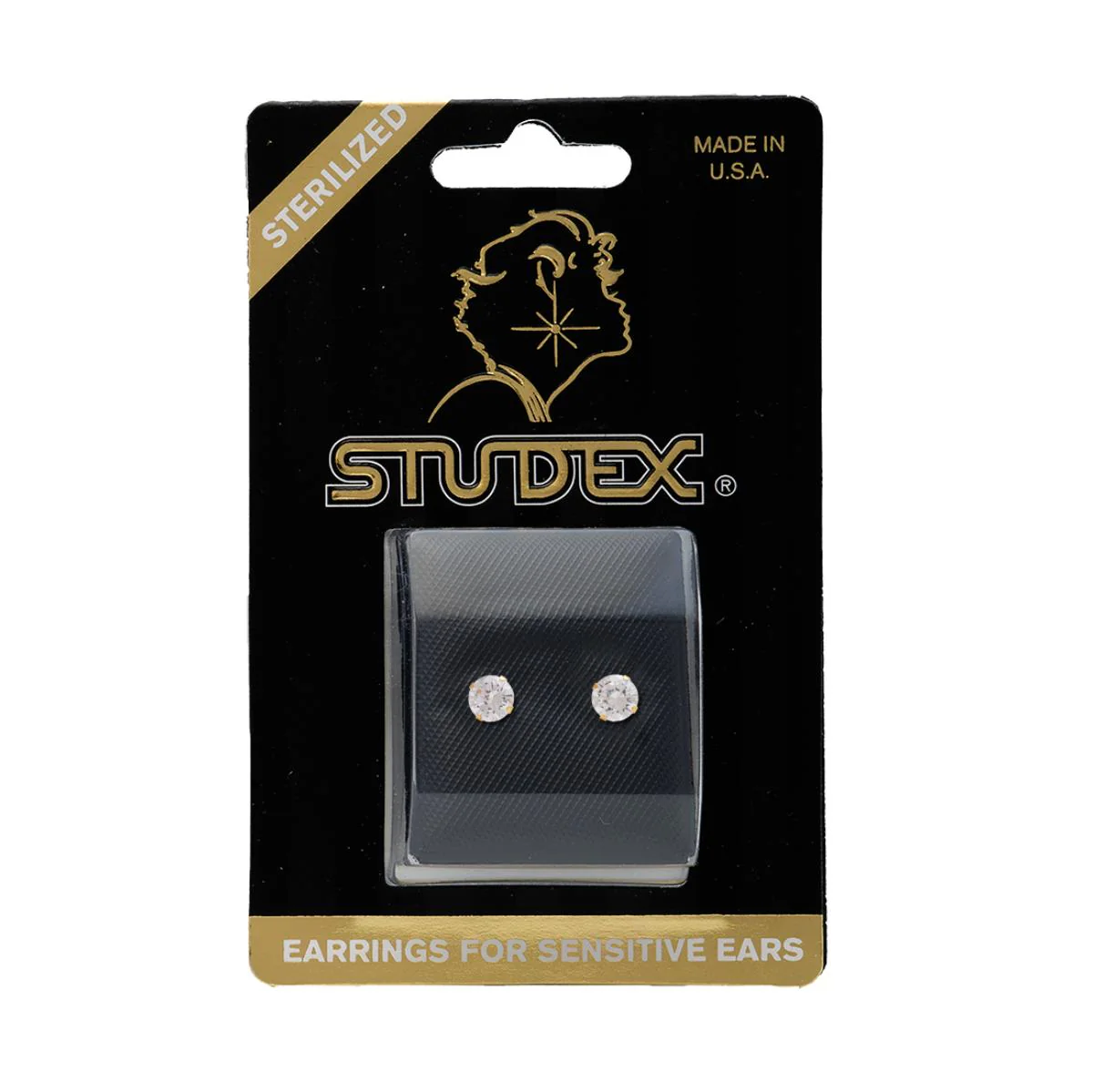 Studex Gold Plated 8mm Cubic Zirconia - Image 2