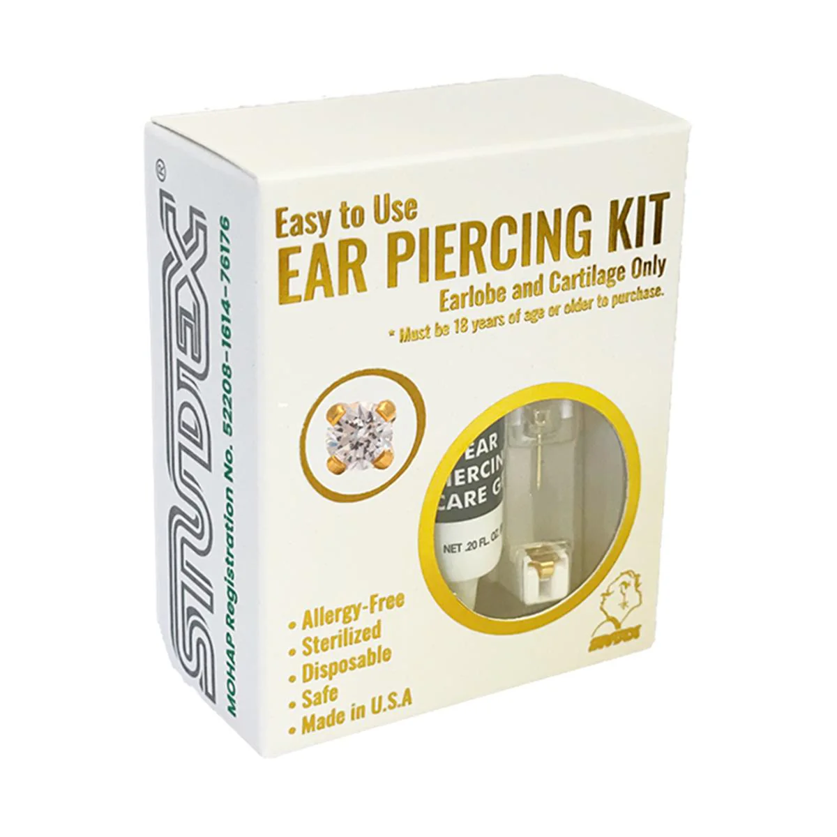 Studex Gold Plated Tiffany 2mm Cubic Zirconia Kits