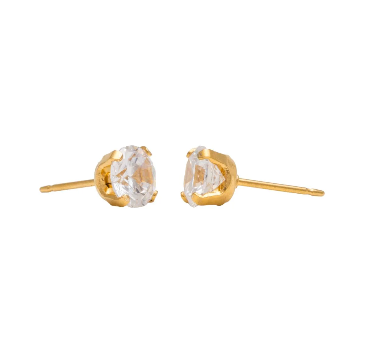 Studex Gold Plated Tiffany 6mm Cubic Zirconia - Image 3