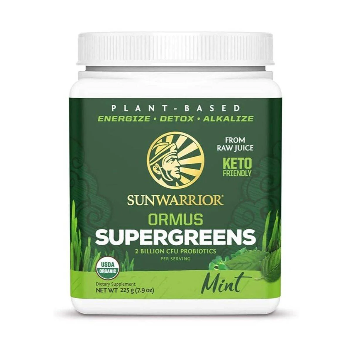 Sun Warrior Ormus Supergreens Organic Mint 225g
