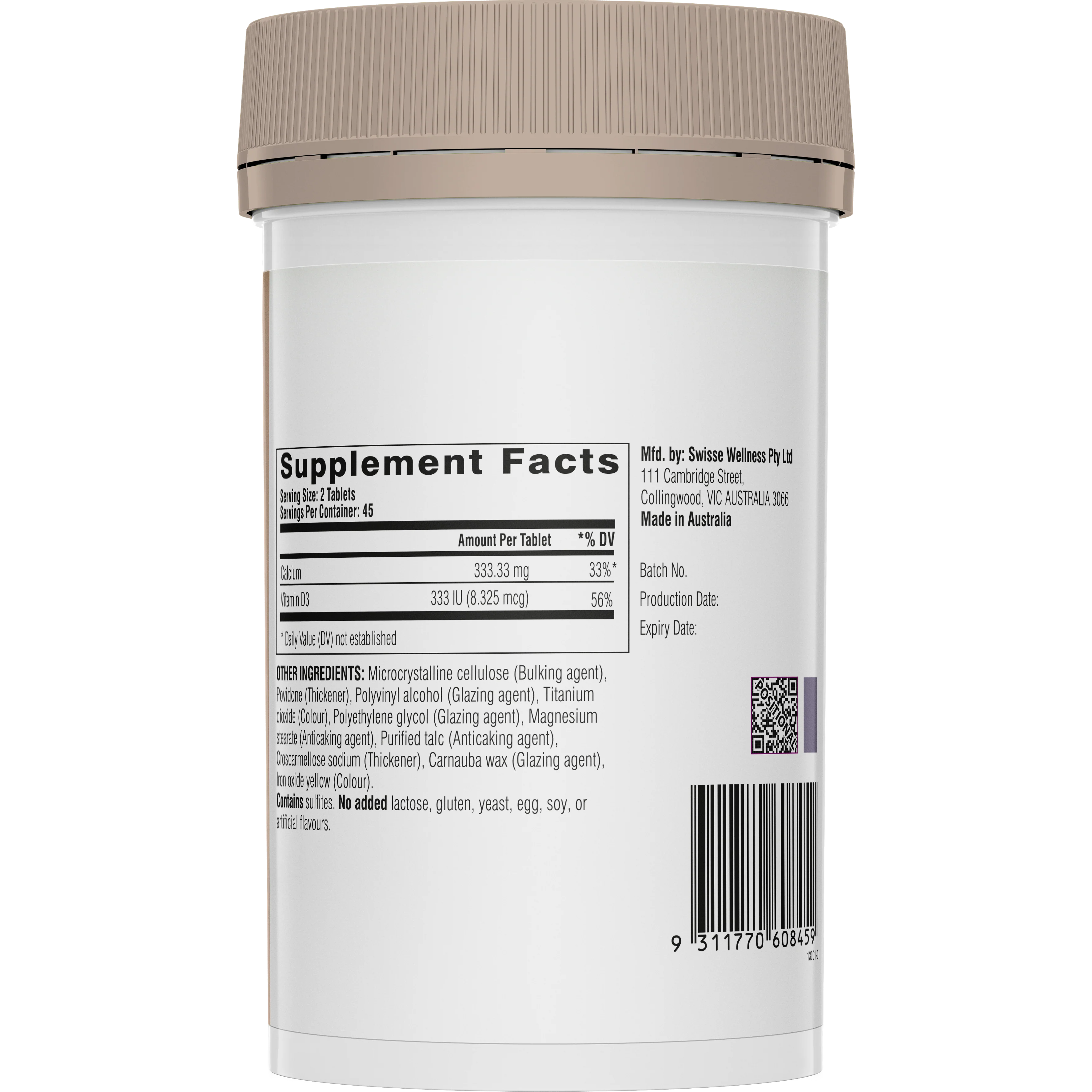 Swisse Ultiboost Calcium + Vitamin D 90 Tablets - Image 2