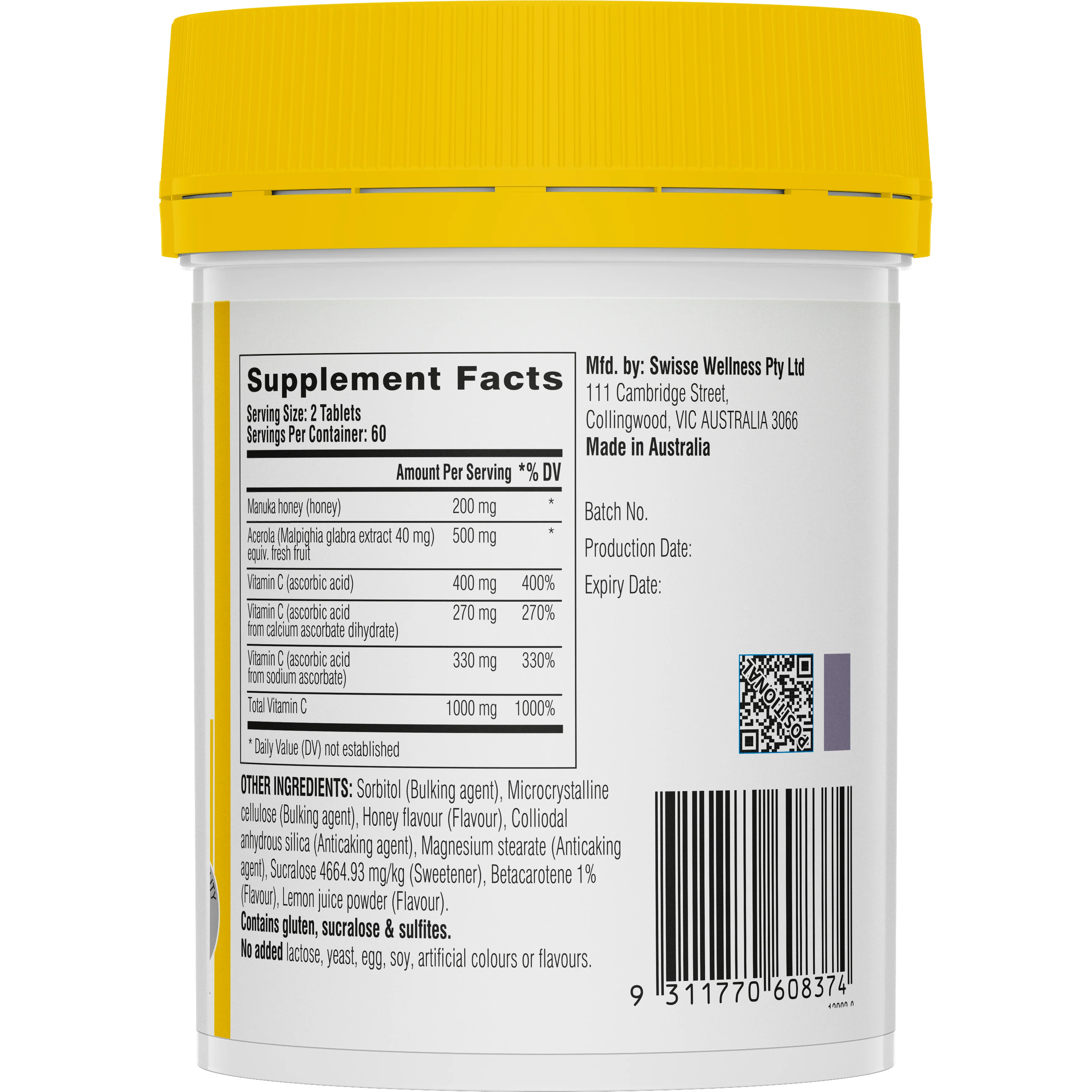 Swisse Ultiboost Vitamin C + Manuka Honey 120 Tablets - Image 2