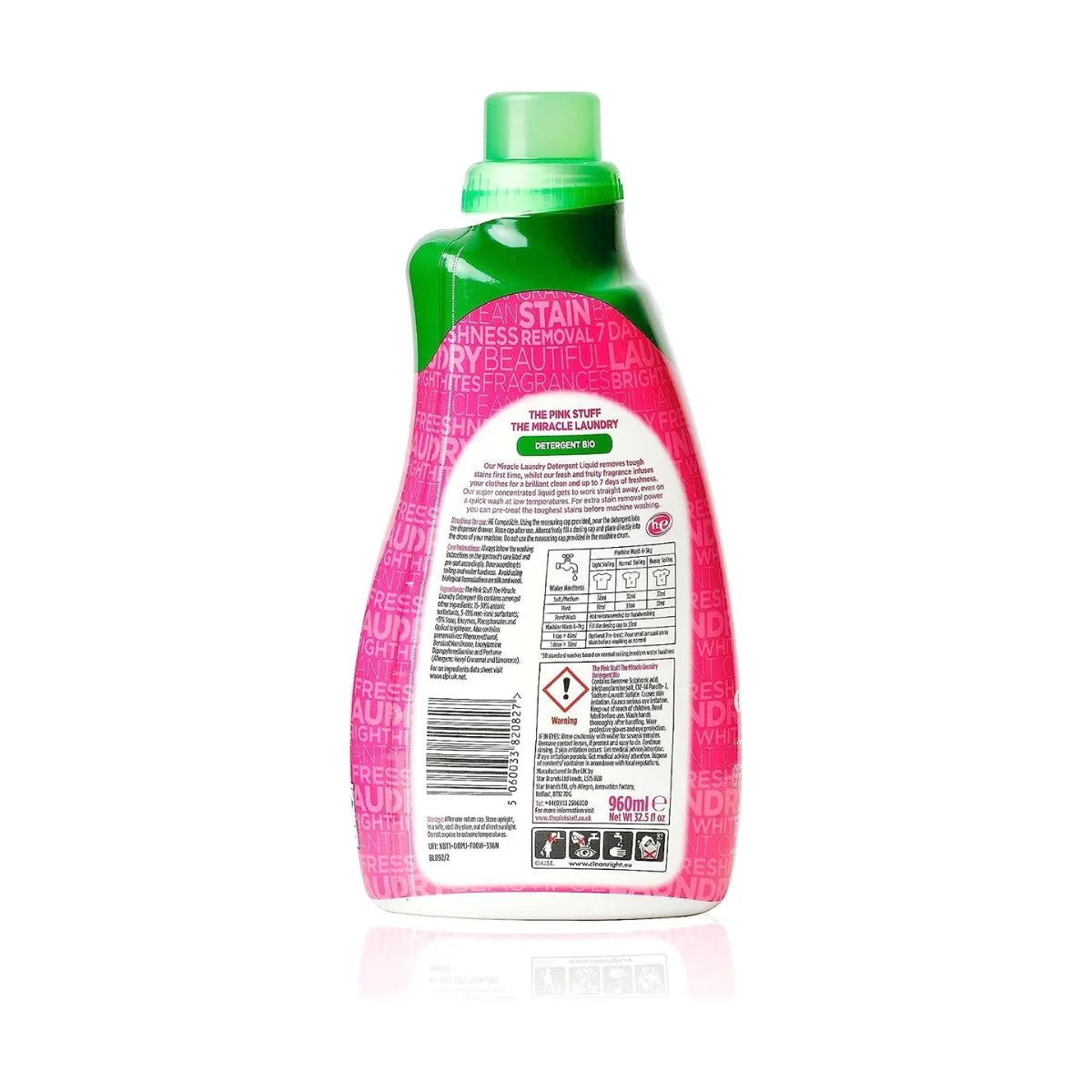 The Pink Stuff The Miracle Laundry Detergent Liquid 960ml - Image 2
