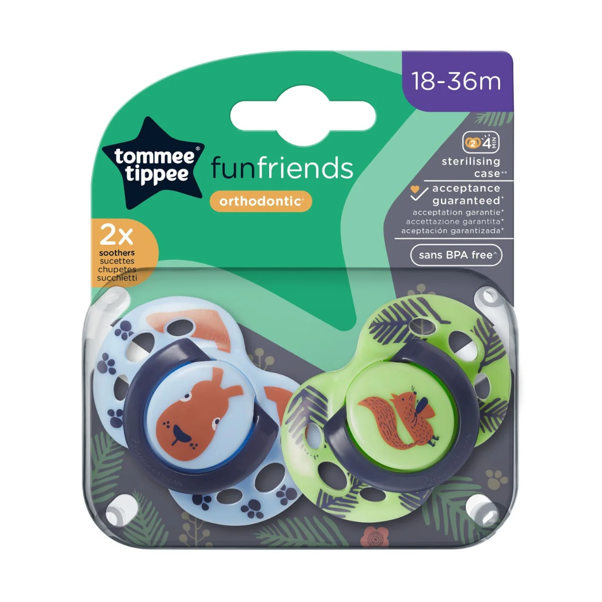 Tommee Tippee Closer to Nature Soothers Orthodontic 18-36M 2 Pack - Image 2