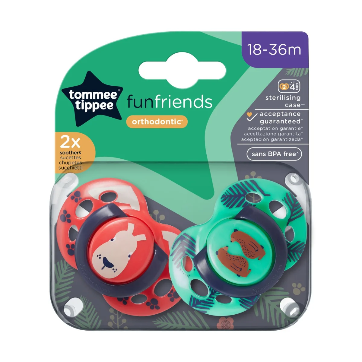 Tommee Tippee Closer to Nature Soothers Orthodontic 18-36M 2 Pack - Image 3
