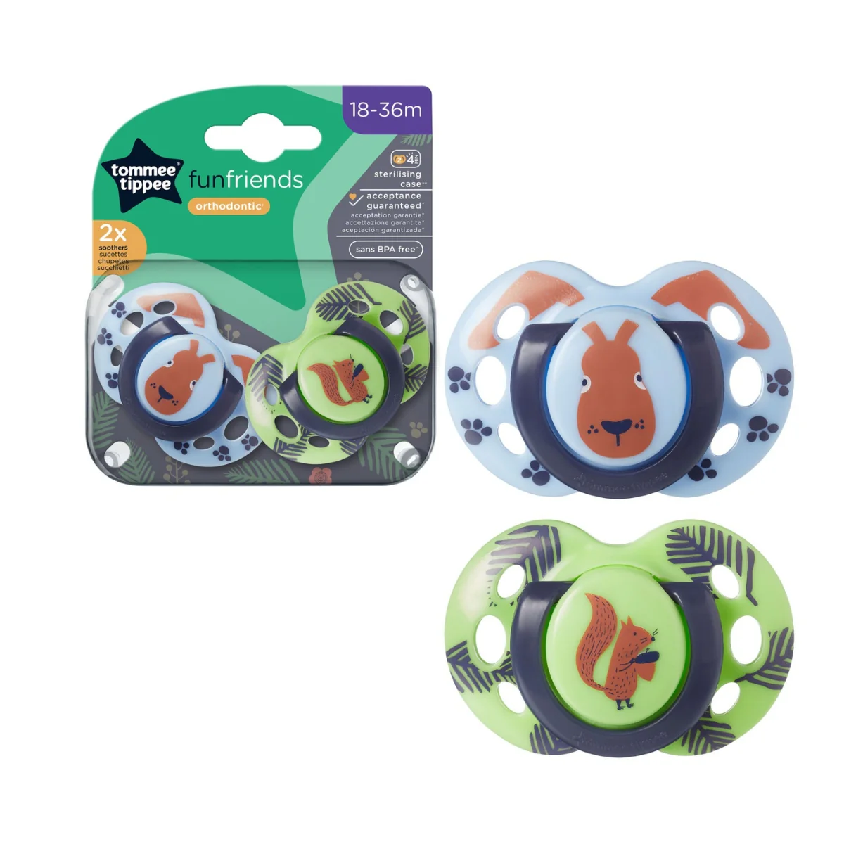 Tommee Tippee Closer to Nature Soothers Orthodontic 18-36M 2 Pack - Image 5