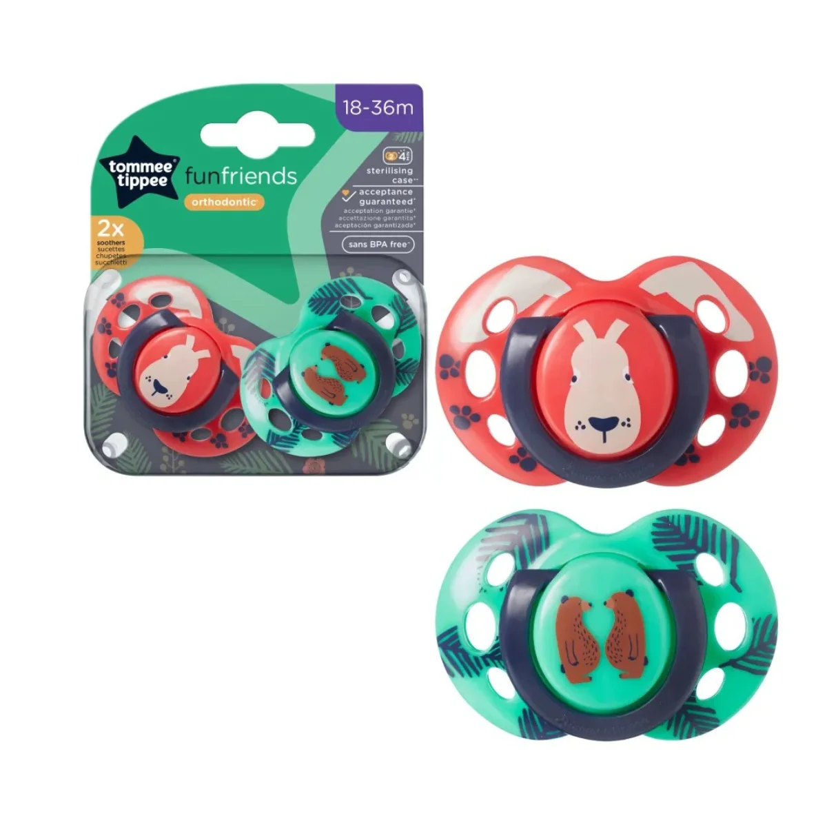 Tommee Tippee Closer to Nature Soothers Orthodontic 18-36M 2 Pack - Image 6