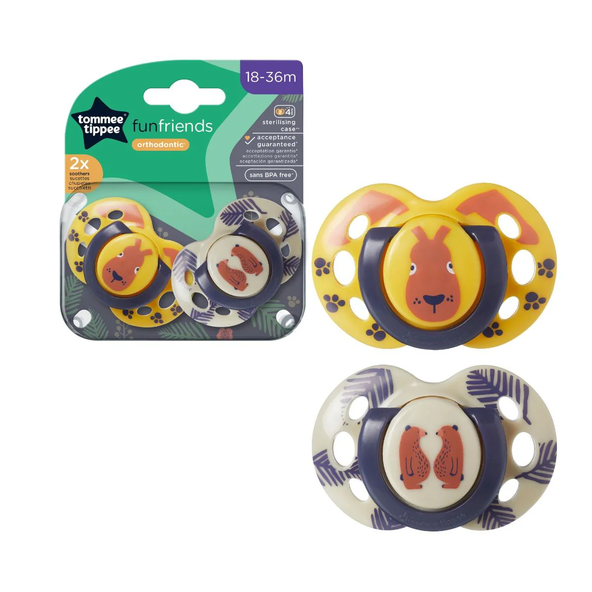 Tommee Tippee Fun Friends Orthodontic Soother 18-36 Months