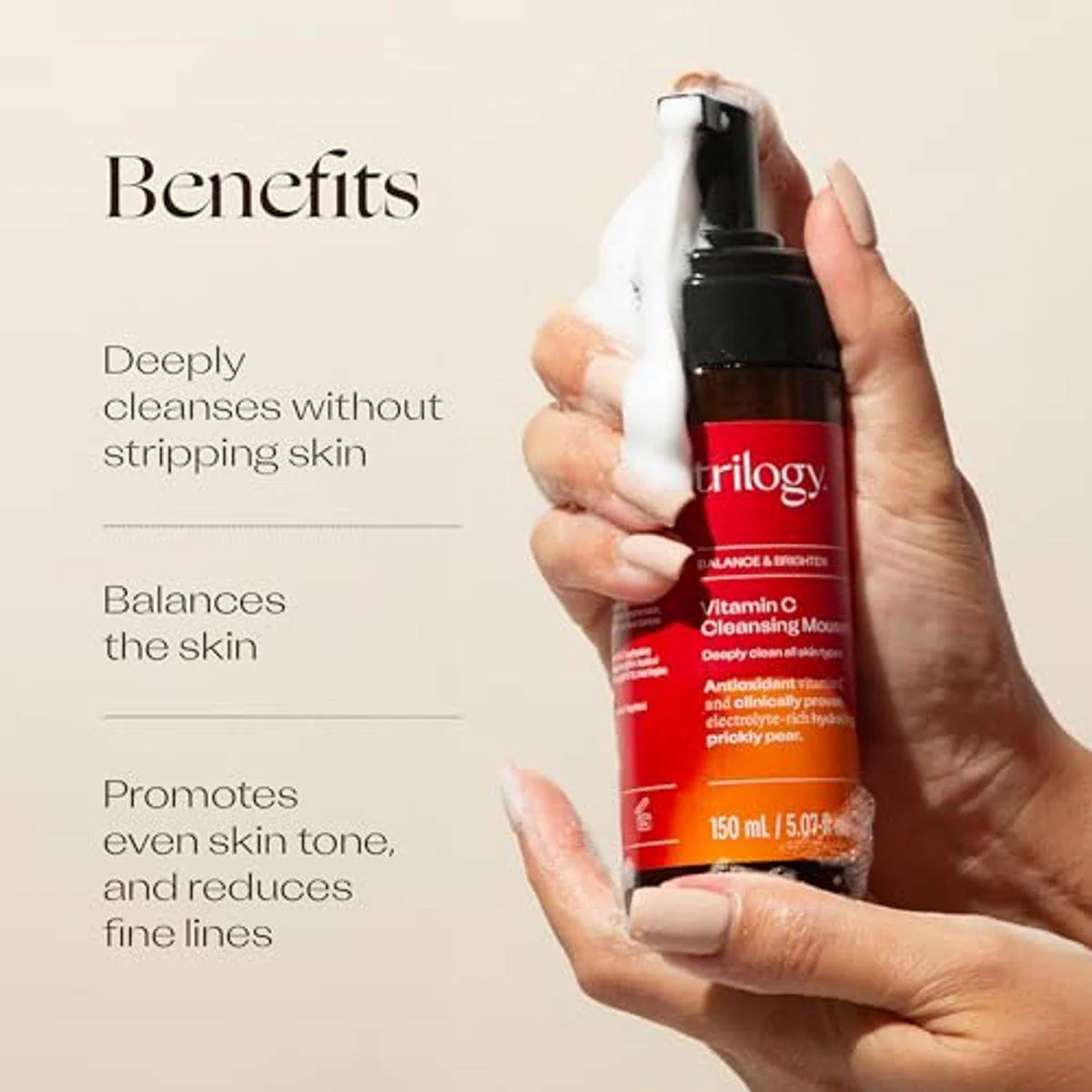 Trilogy Vitamin C Cleansing Mousse 150ml - Image 5