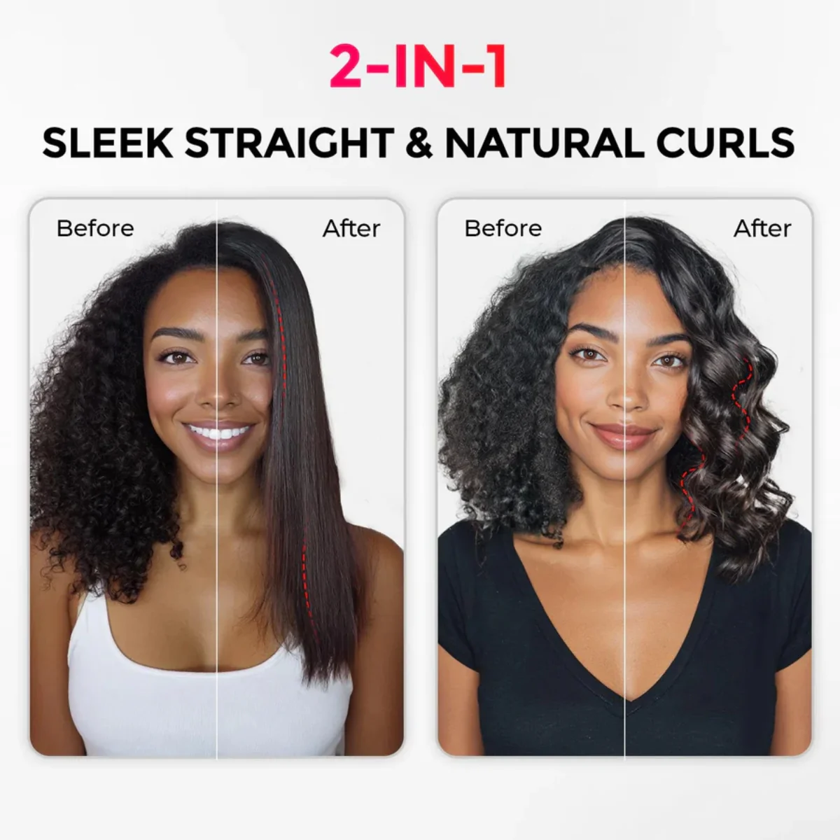 Tymo Airflow 2 In 1 Hair Curler & Straightener Black - Image 3