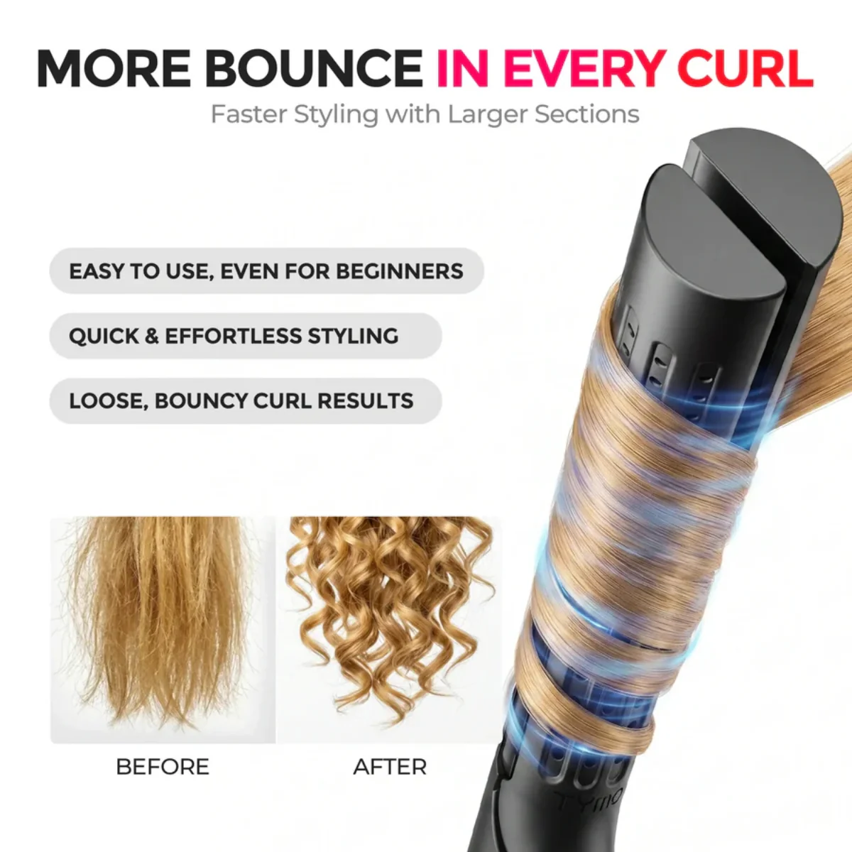 Tymo Airflow 2 In 1 Hair Curler & Straightener Black - Image 8