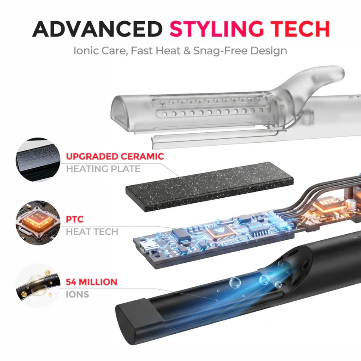 Tymo Airflow 2 In 1 Hair Curler & Straightener Black - Image 9