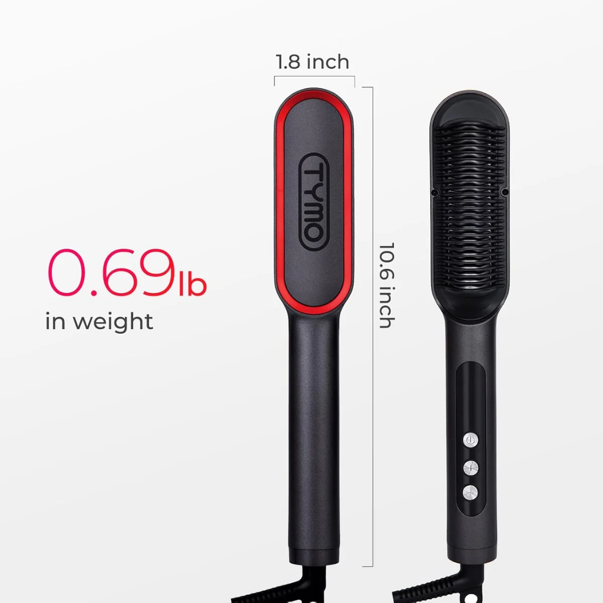Tymo Ring Plus Hair Straightening Brush Black - Image 9