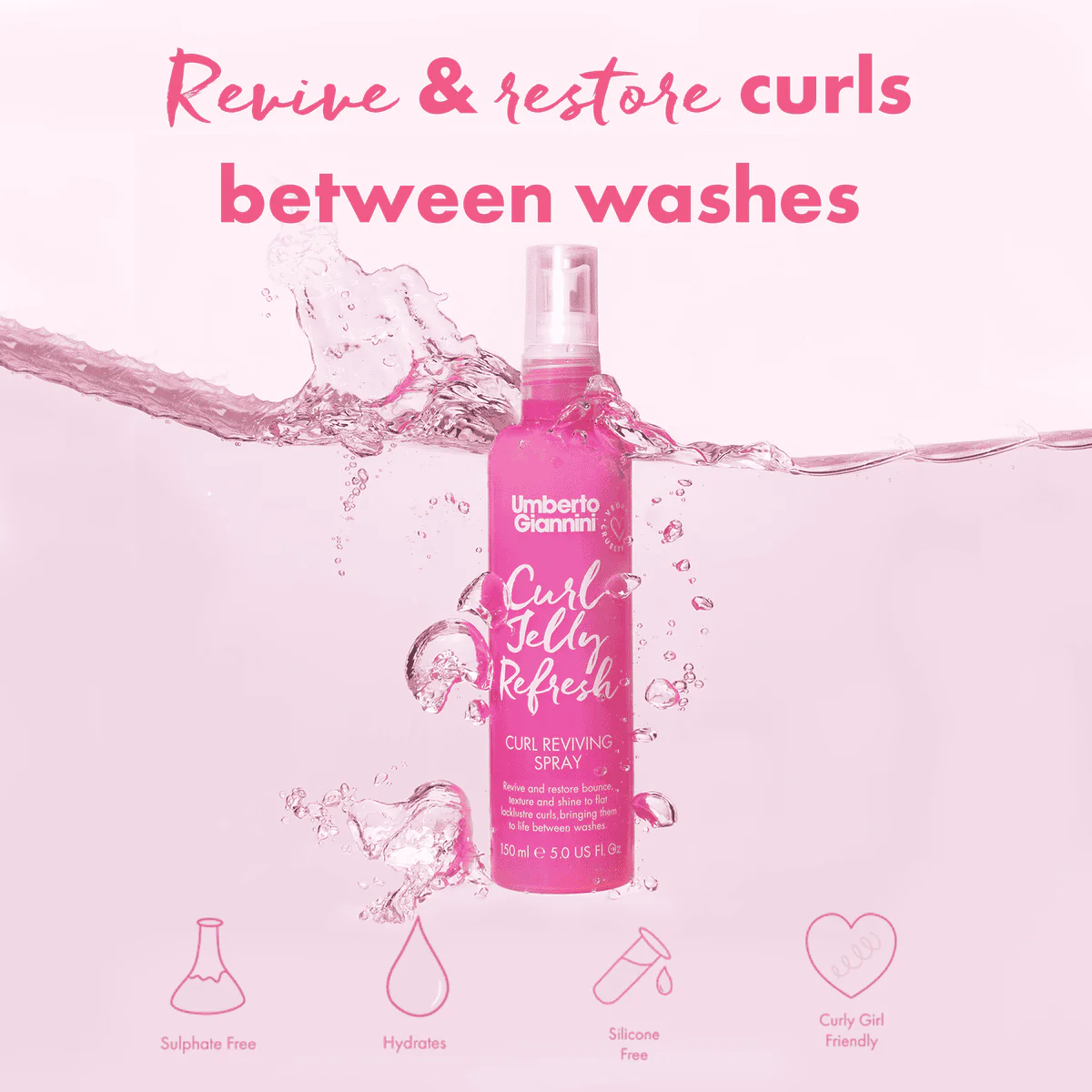 Umberto Giannini Curl Jelly Refresh Spray 150ml - Image 4