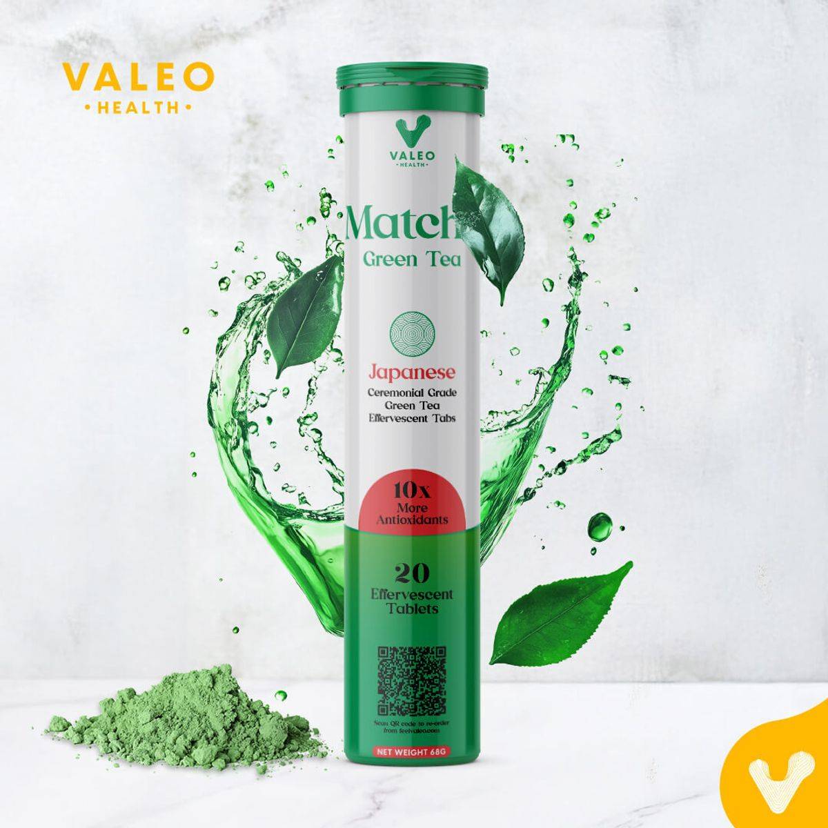 Valeo Japanese Matcha Green Tea 20 Effervescent Tablets - Image 4