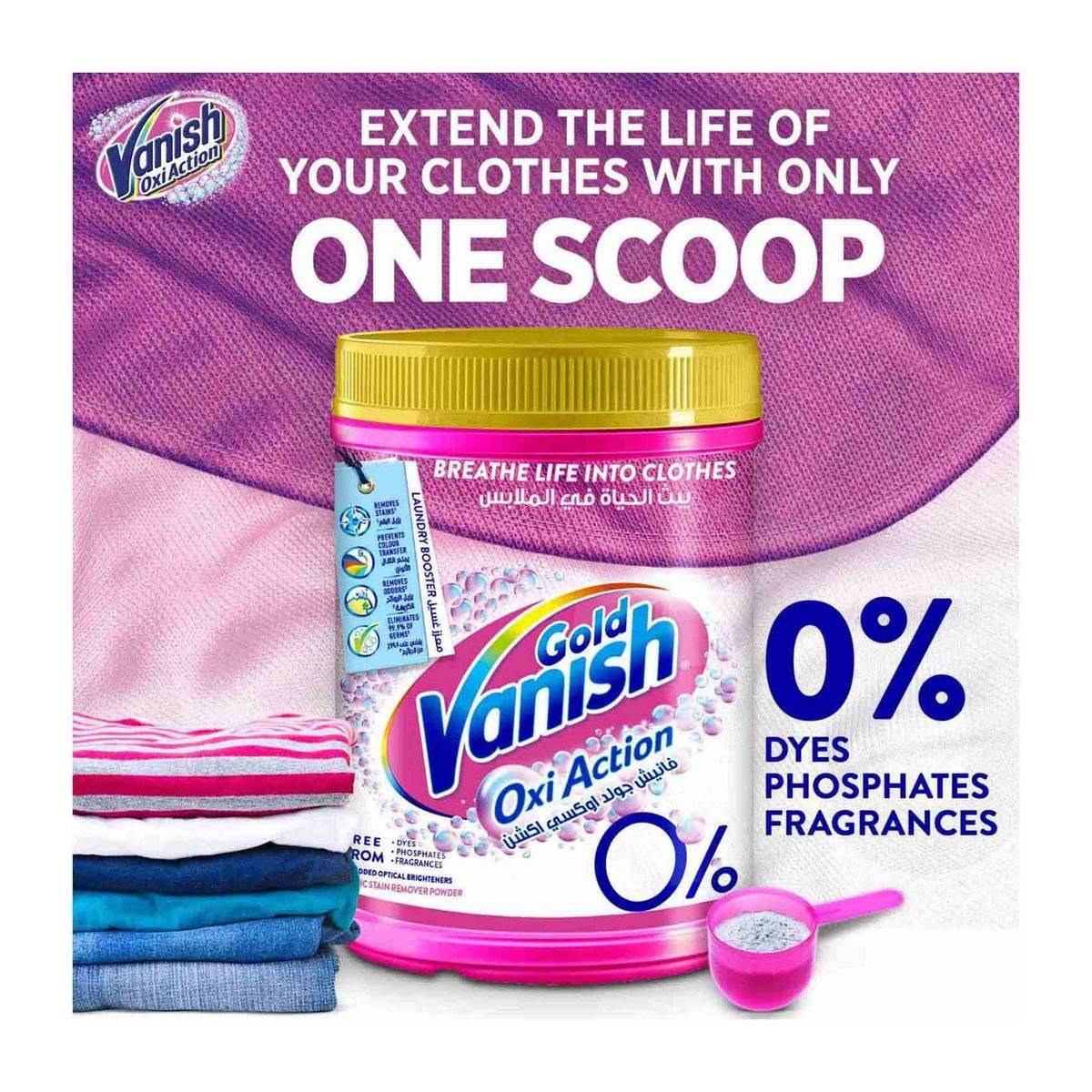 Vanish Stain Remover Oxi Action Fabric Gold Pink Powder 1kg - Image 3
