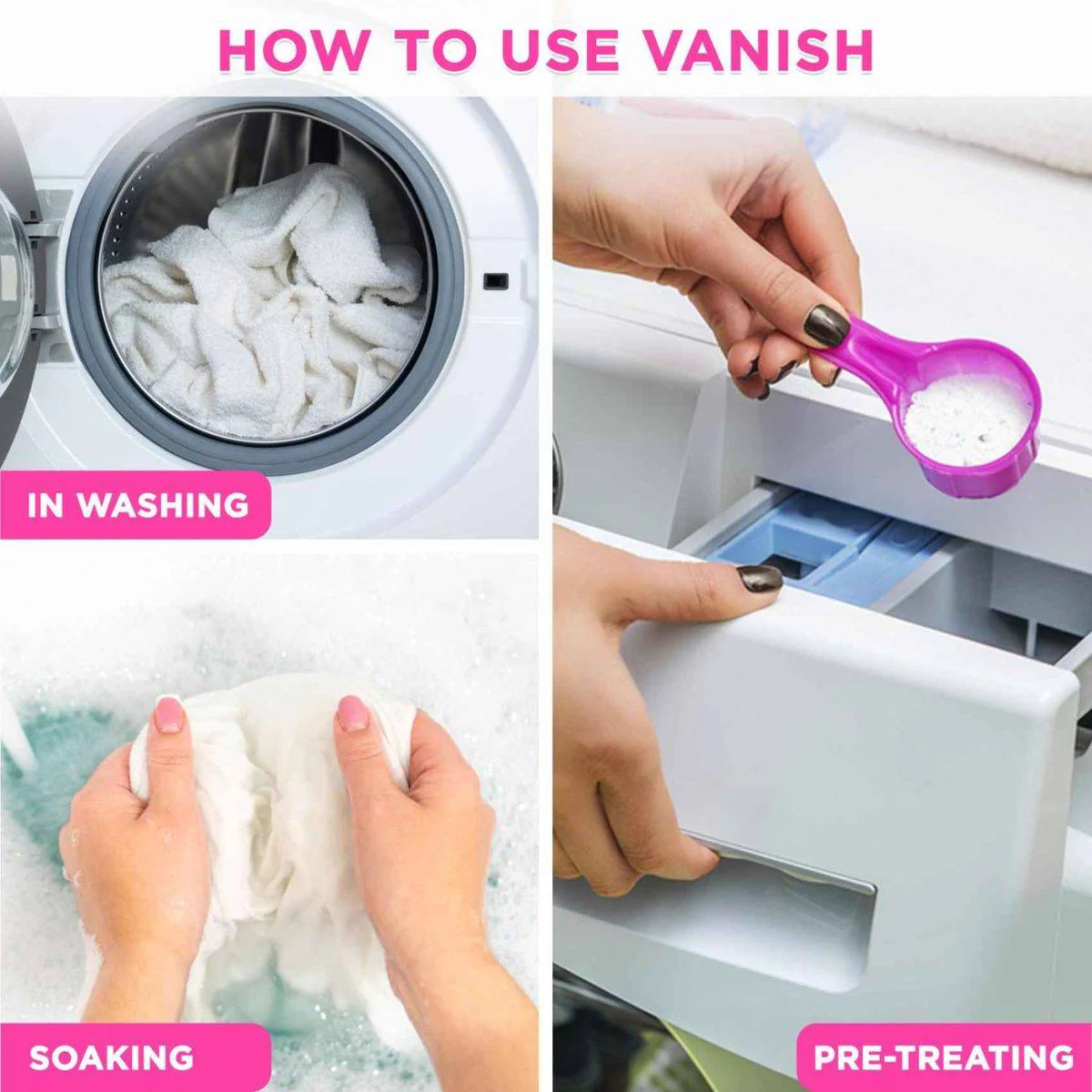 Vanish Stain Remover Oxi Action Fabric Gold White Powder 900g - Image 3