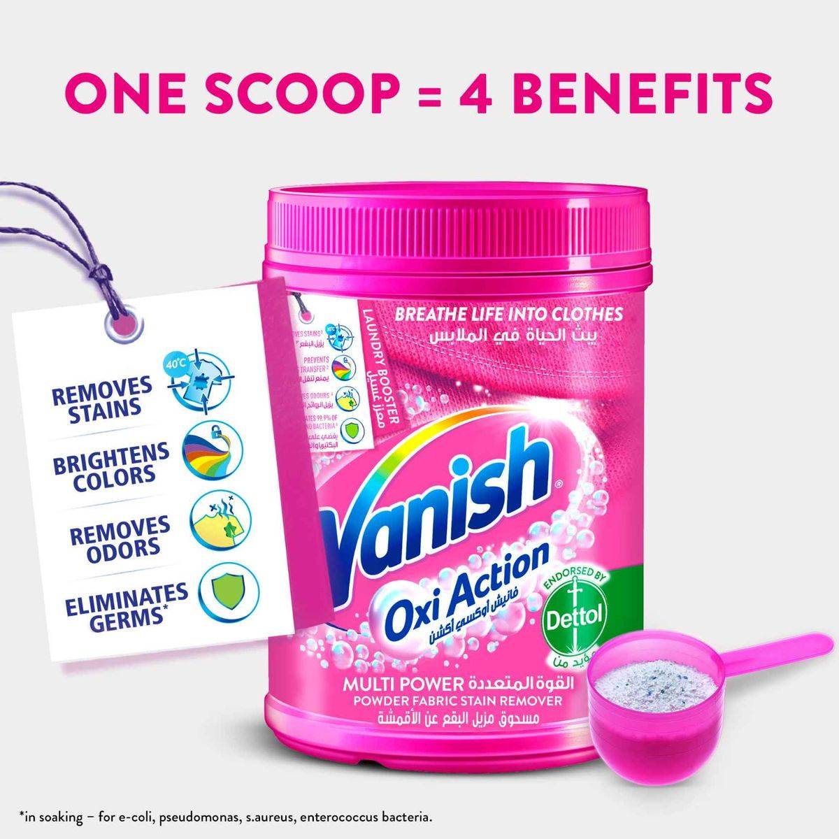 Vanish Stain Remover Oxi Action Fabric Multi Power Powder 500g - Image 2