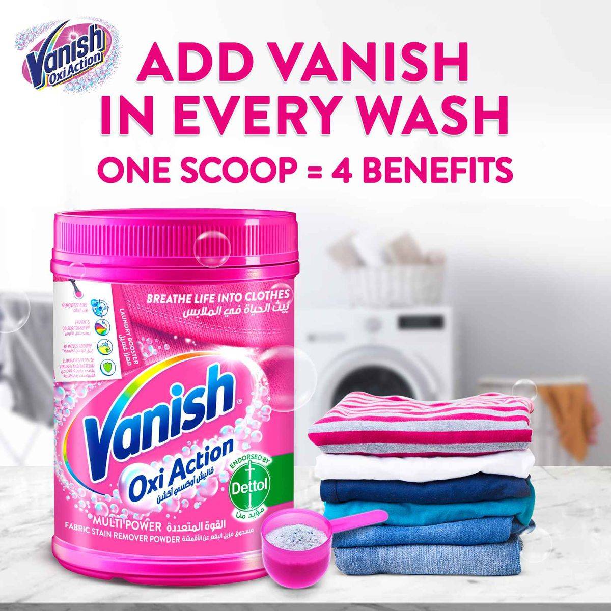 Vanish Stain Remover Oxi Action Fabric Multi Power Powder 500g - Image 5