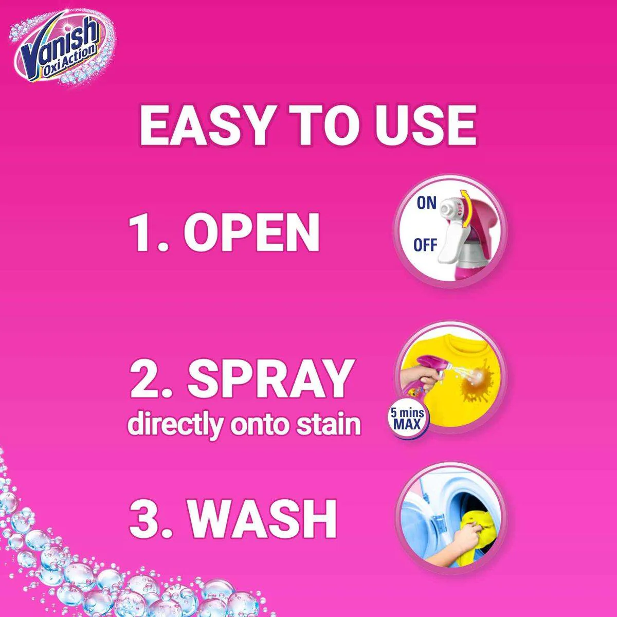 Vanish Stain Remover Oxi Action Fabric Pre Wash Trigger Spray 500ml - Image 4