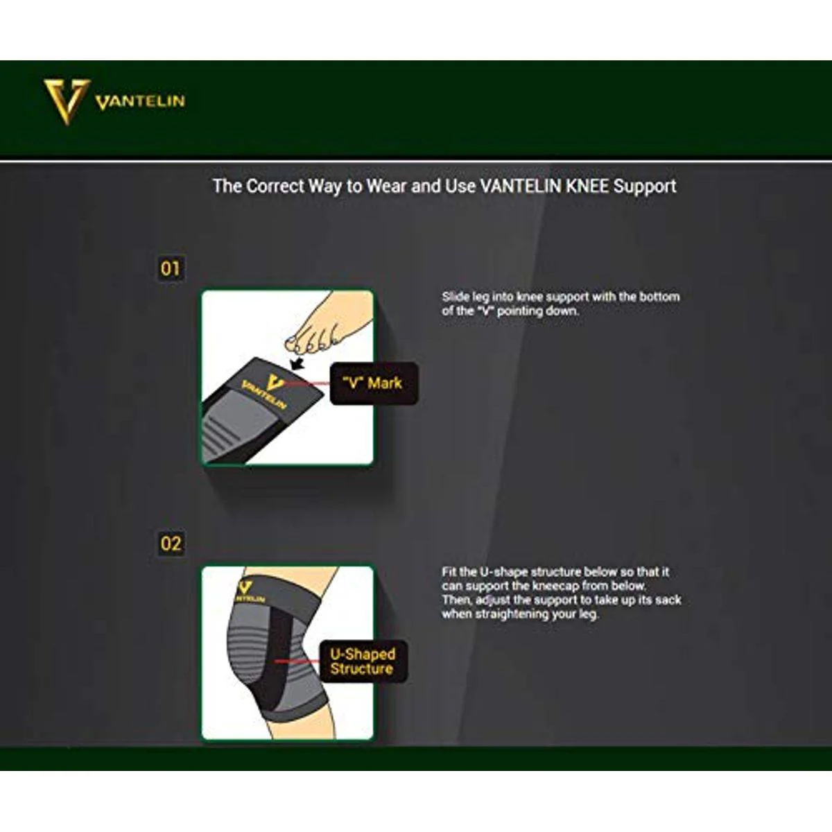 Vantelin Support Knee Black Large - Image 7