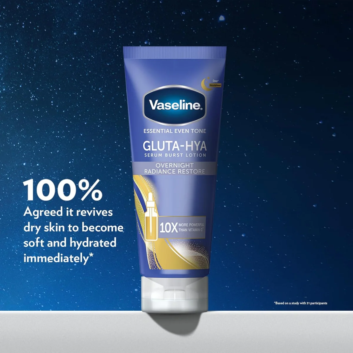 Vaseline Body Lotion Essential Even Tone Gluta-Hya Overnight Radiance Repair 200ml - Image 3