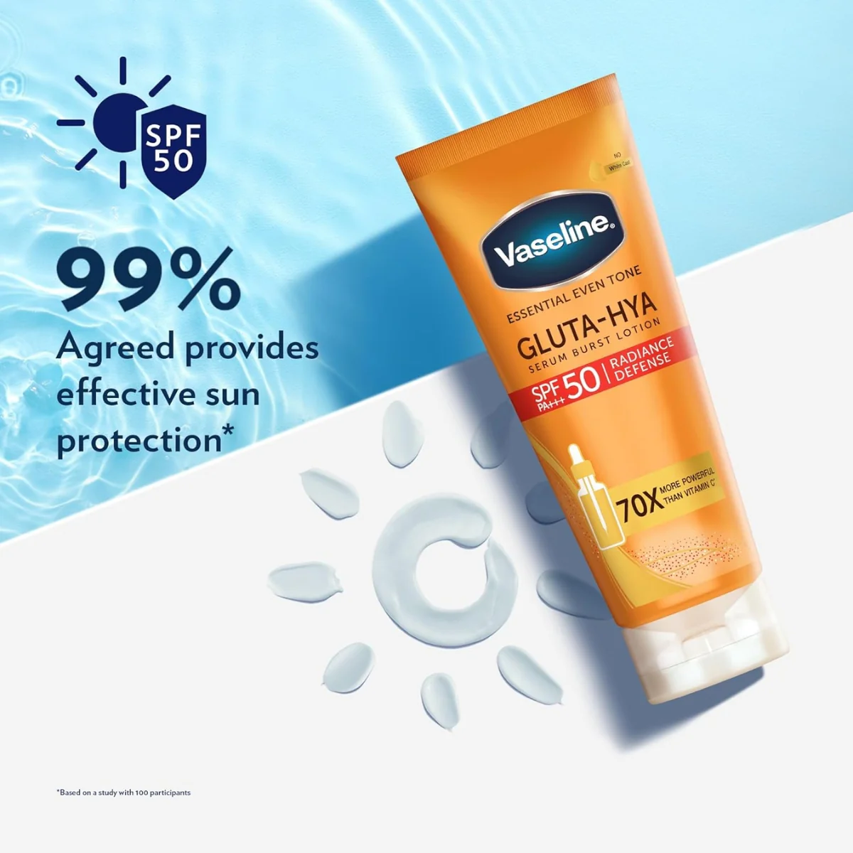 Vaseline Body Lotion Essential Even Tone Gluta-Hya SPF50 180ml - Image 3