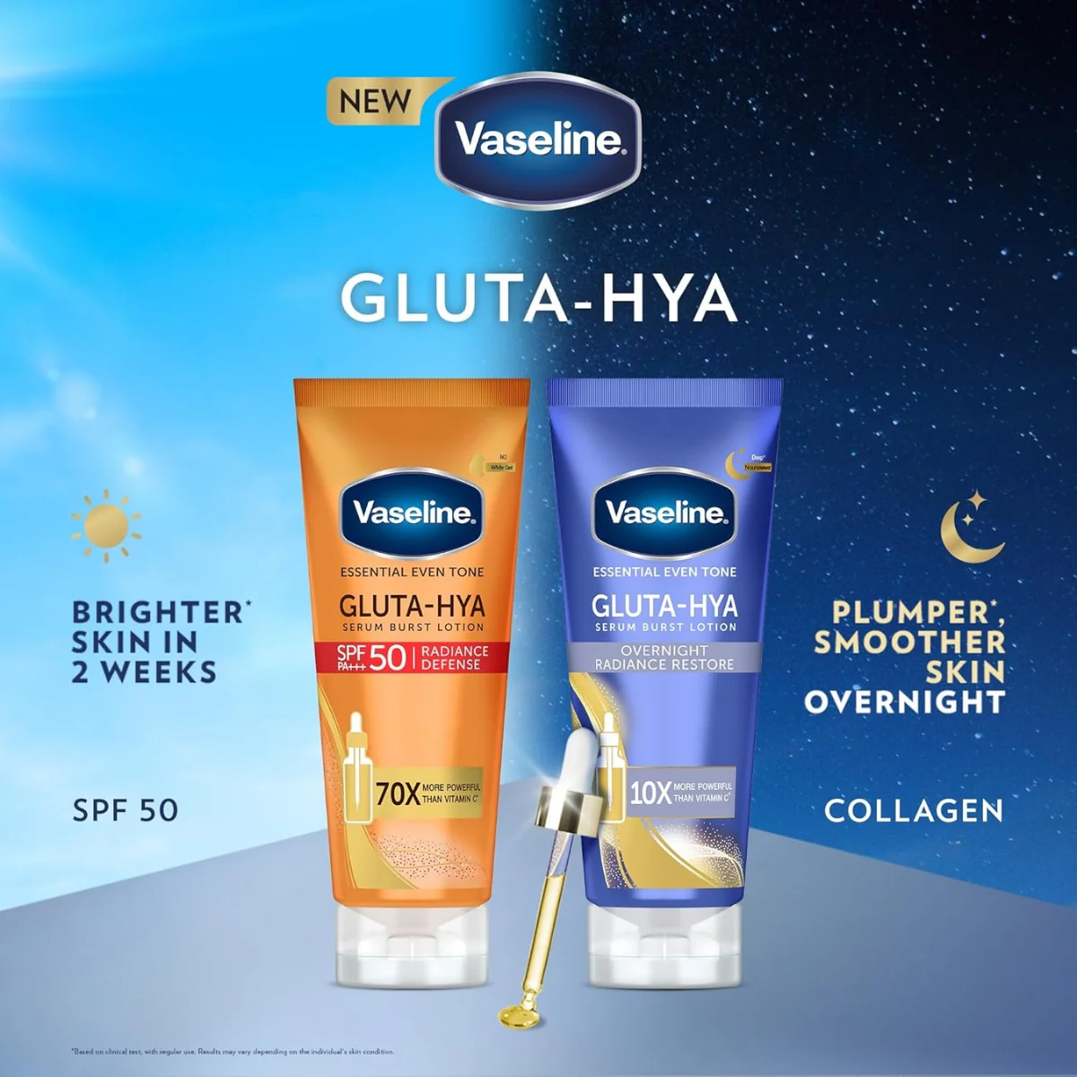 Vaseline Body Lotion Essential Even Tone Gluta-Hya SPF50 180ml - Image 7