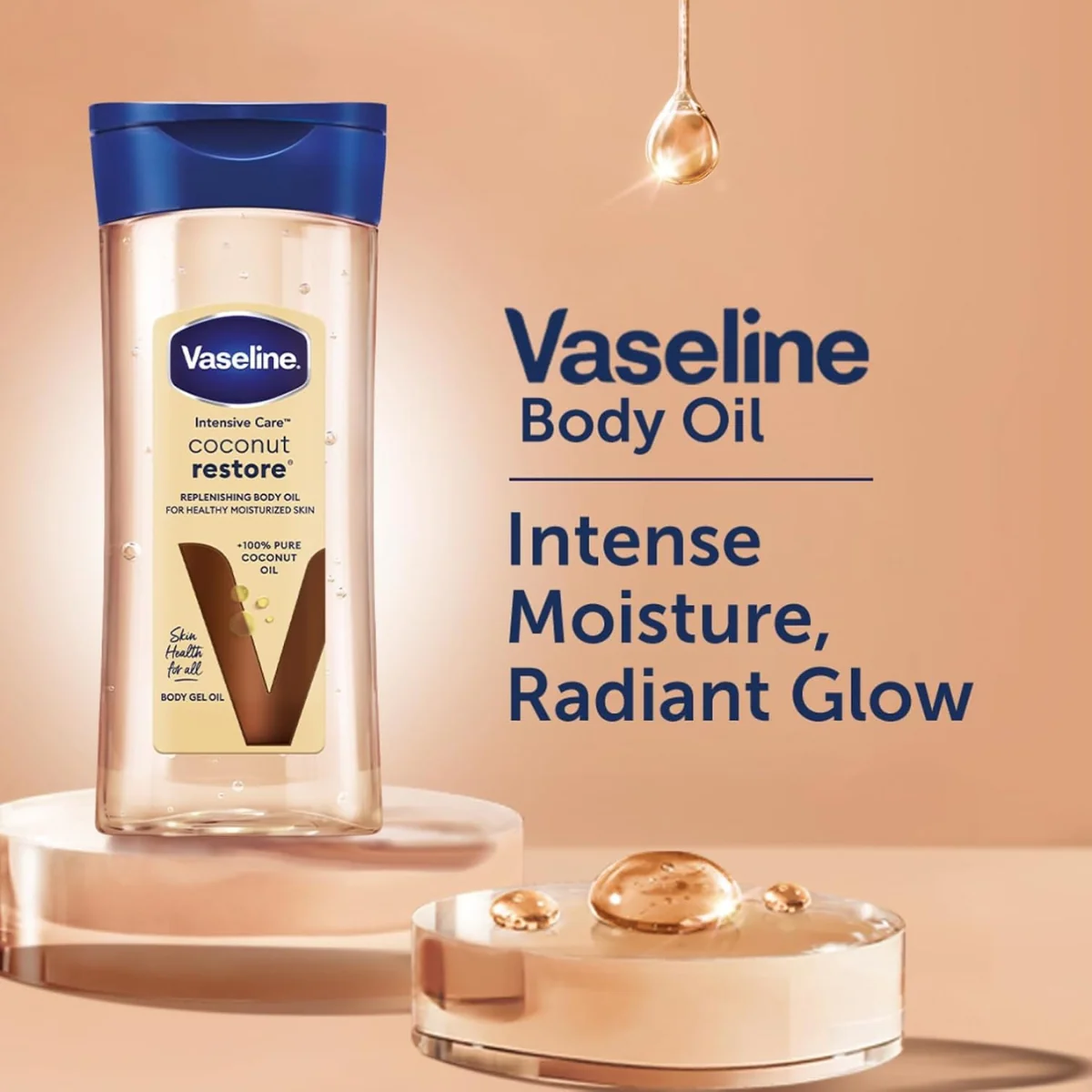 Vaseline Body Oil Intensive Care Replenishing Coconut Restore 200ml - Image 3
