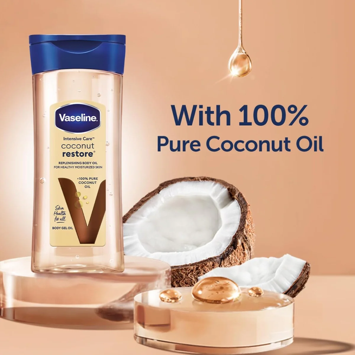 Vaseline Body Oil Intensive Care Replenishing Coconut Restore 200ml - Image 5