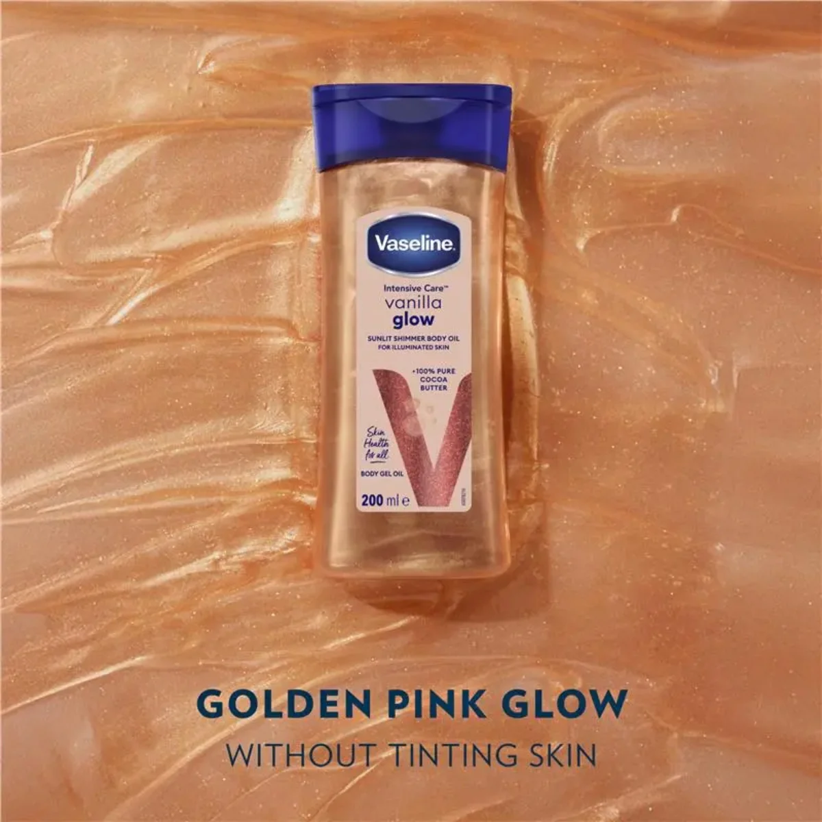 Vaseline Body Oil Intensive Care Vanilla Glow Sunlit Shimmer 200ml - Image 2