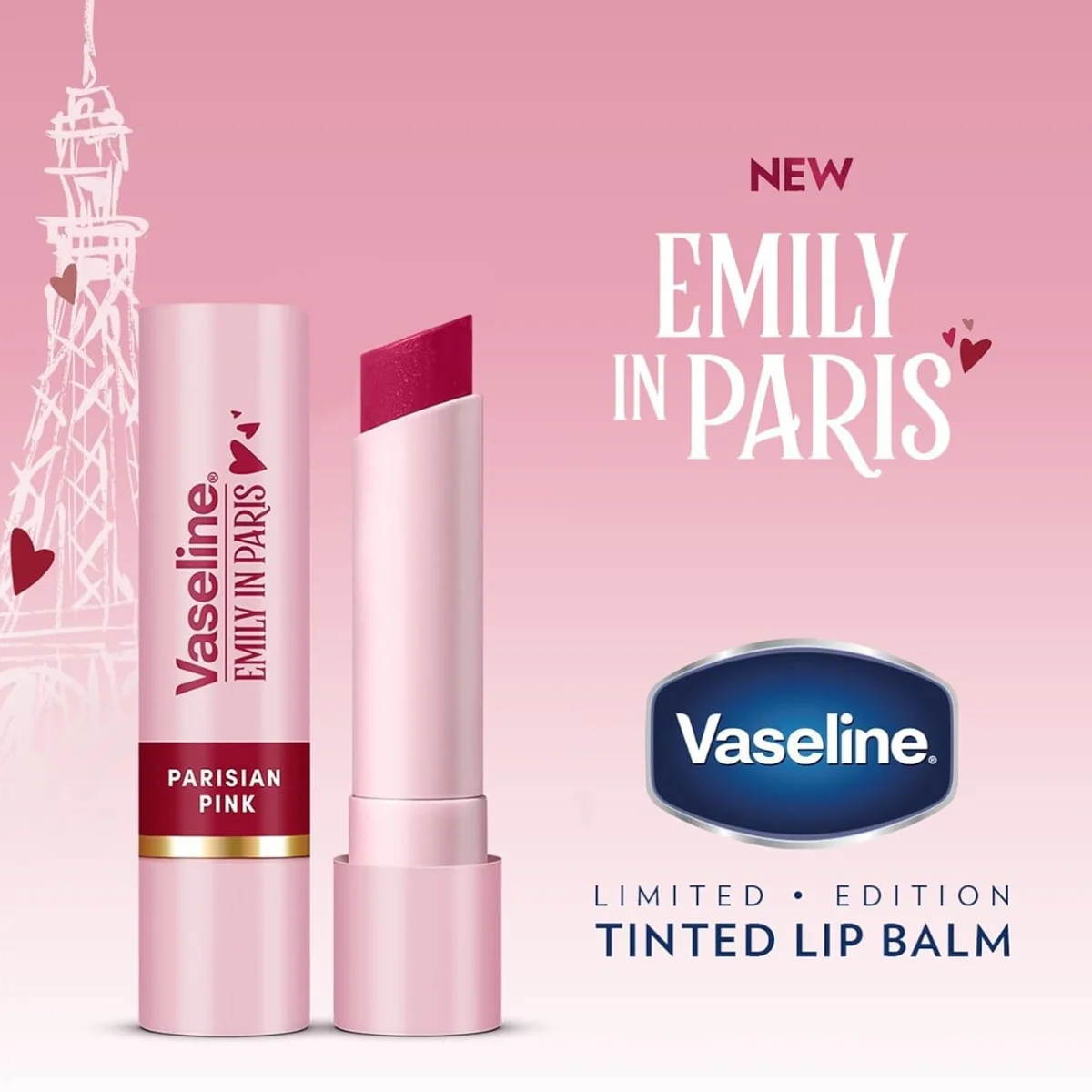 Vaseline Emily in Paris Limited Edition Tinted Lip Balm Parisian Pink 3g - Image 5