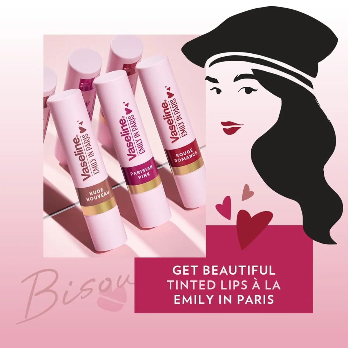 Vaseline Emily in Paris Limited Edition Tinted Lip Balm Parisian Pink 3g - Image 6