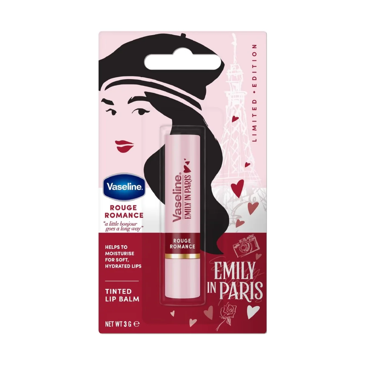 Vaseline Emily in Paris Limited Edition Tinted Lip Balm Rouge Romance 3g - Image 3