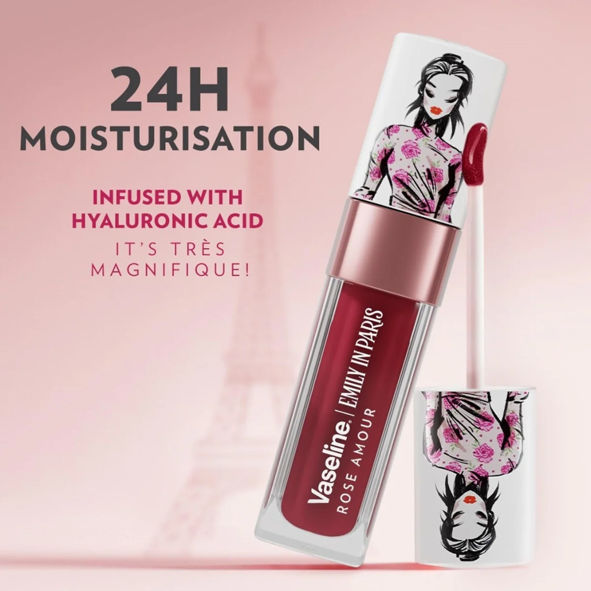 Vaseline Emily in Paris Limited Edition Tinted Lip Oil Rose Amour Limited Edition 4g - Image 4