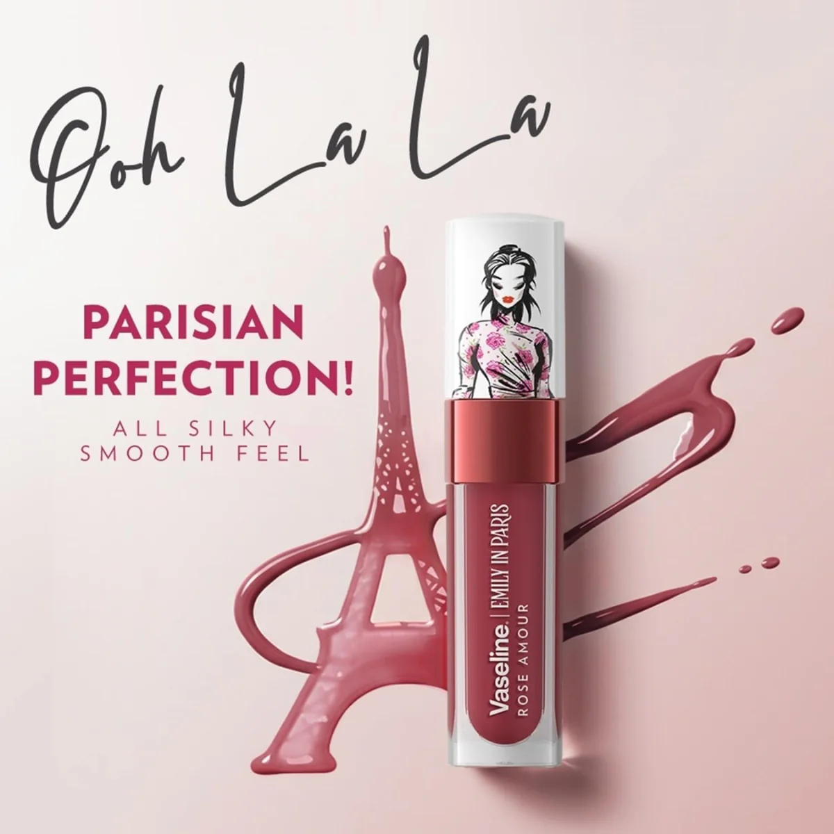 Vaseline Emily in Paris Limited Edition Tinted Lip Oil Rose Amour Limited Edition 4g - Image 5