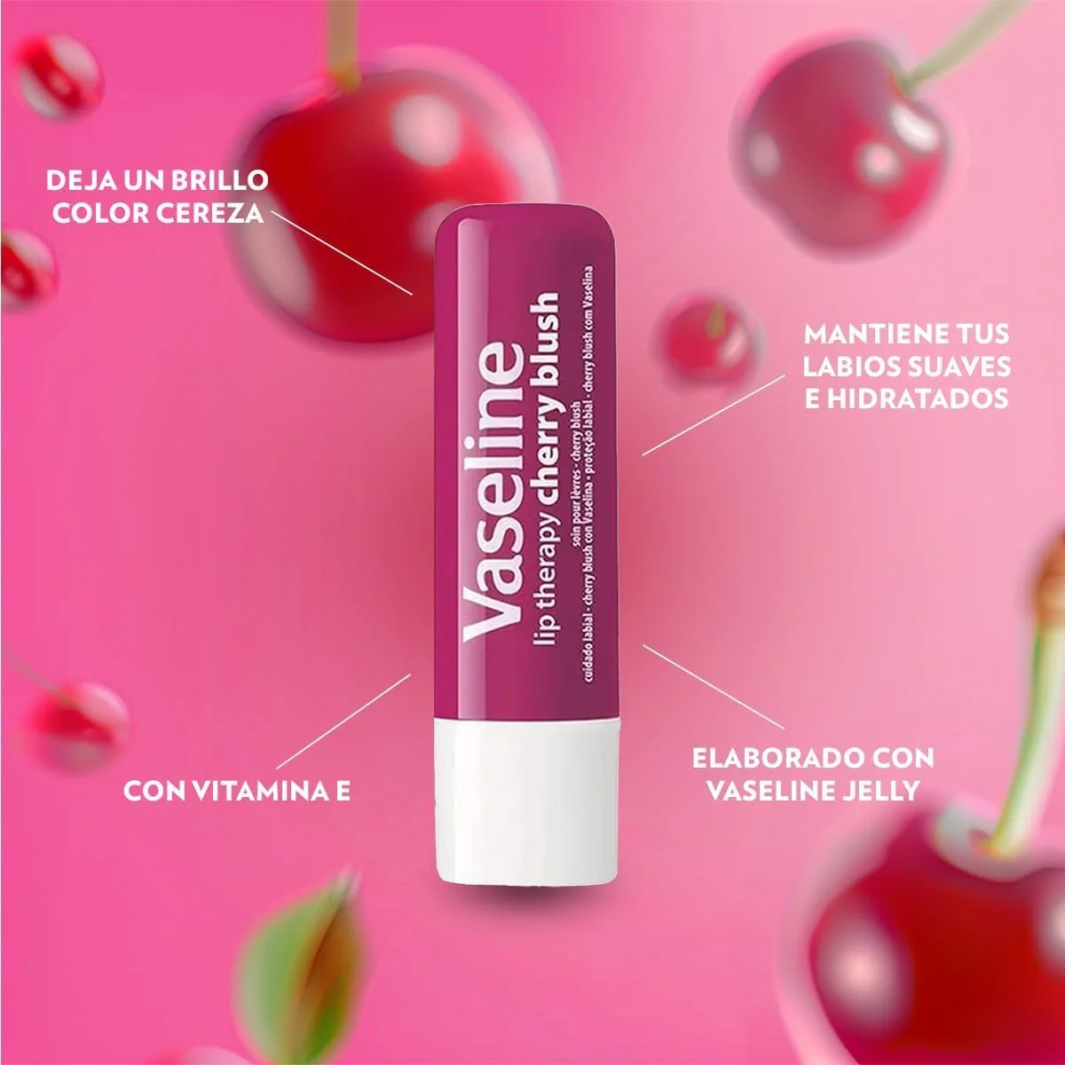 Vaseline Lip Therapy Lip Balm Cherry Blush 4.8g - Image 2