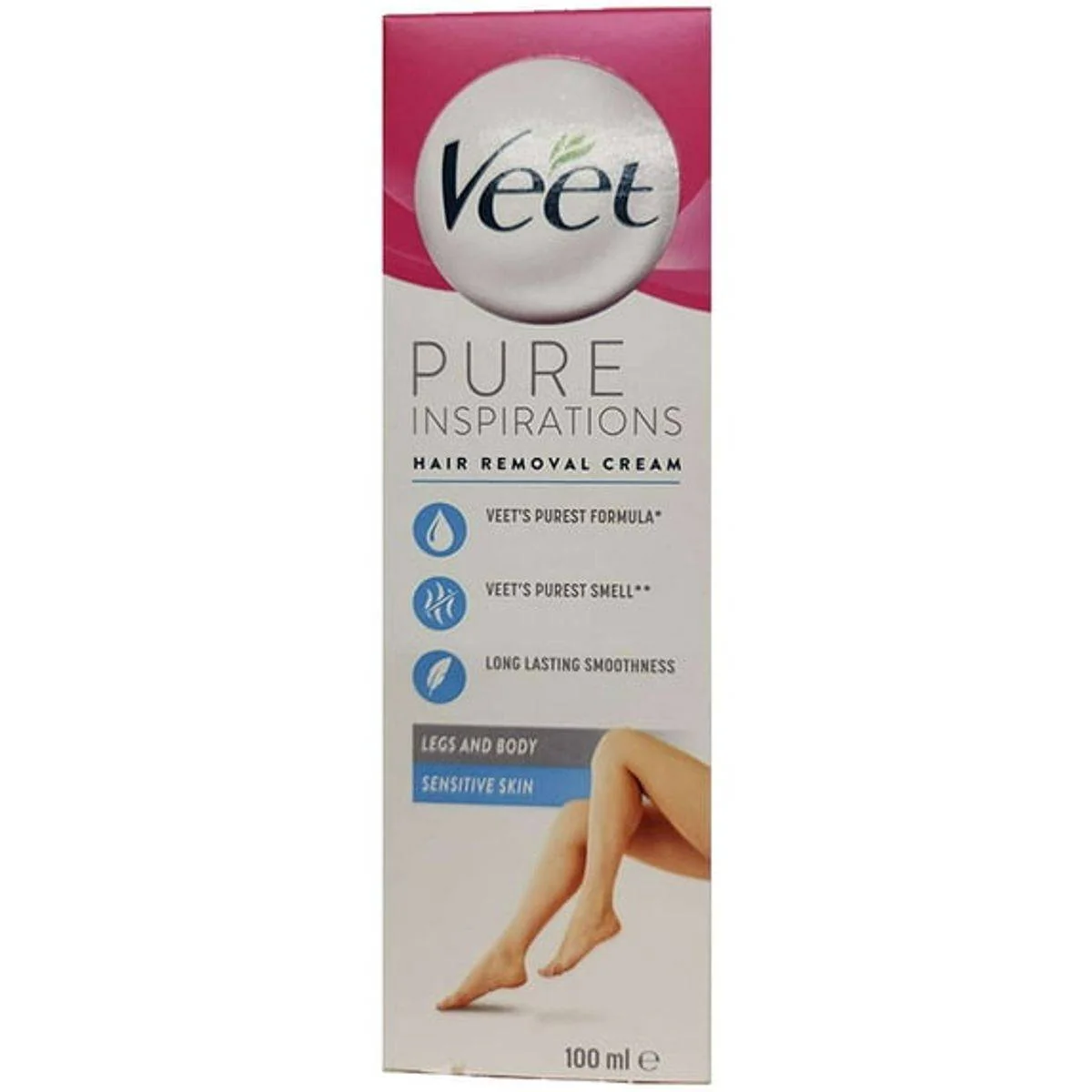 Veet Hair Removal Cream Pure Legs & Body For Sensitive Skin 100ml
