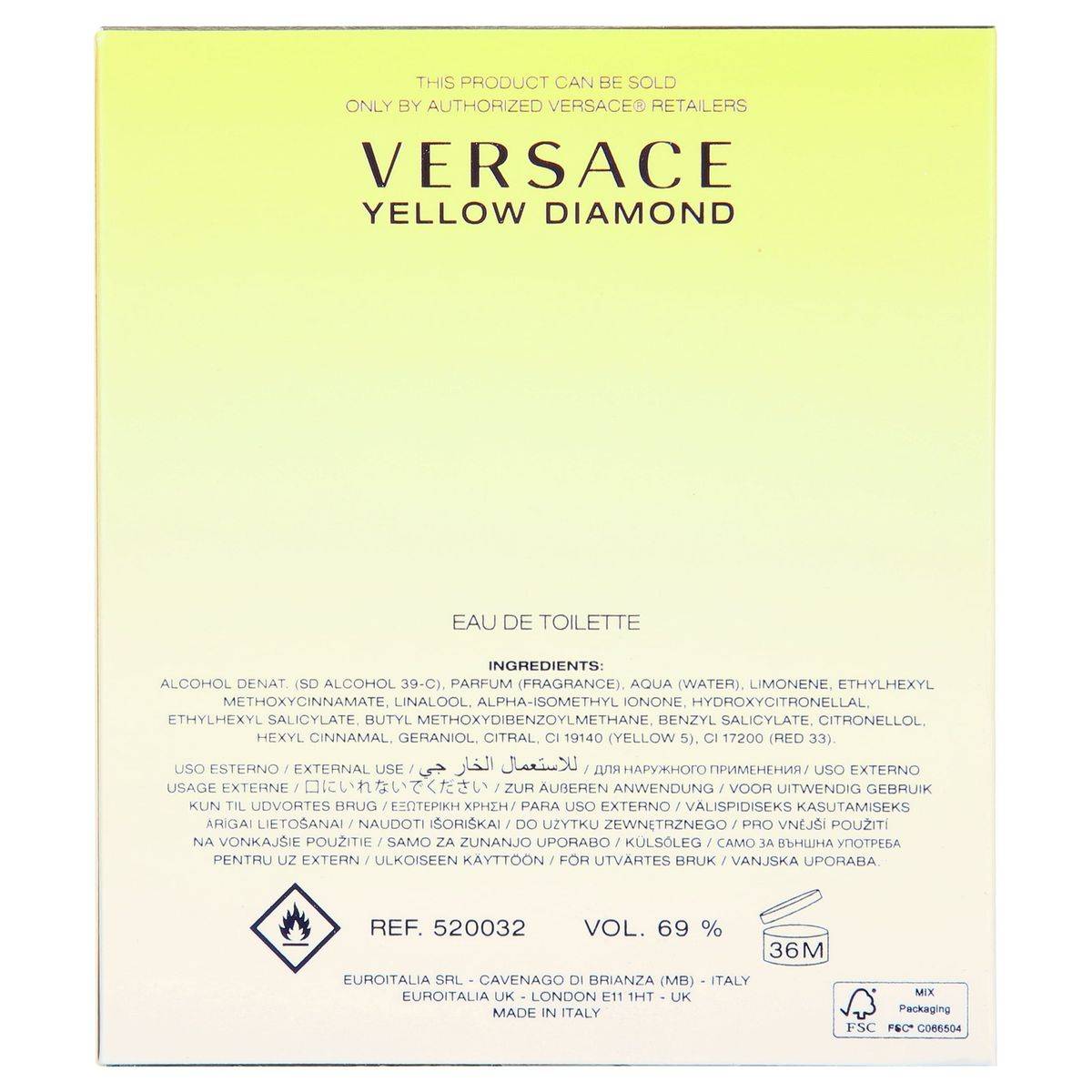 Versace Yellow Diamond Eau de Toilette 90ml - Image 3