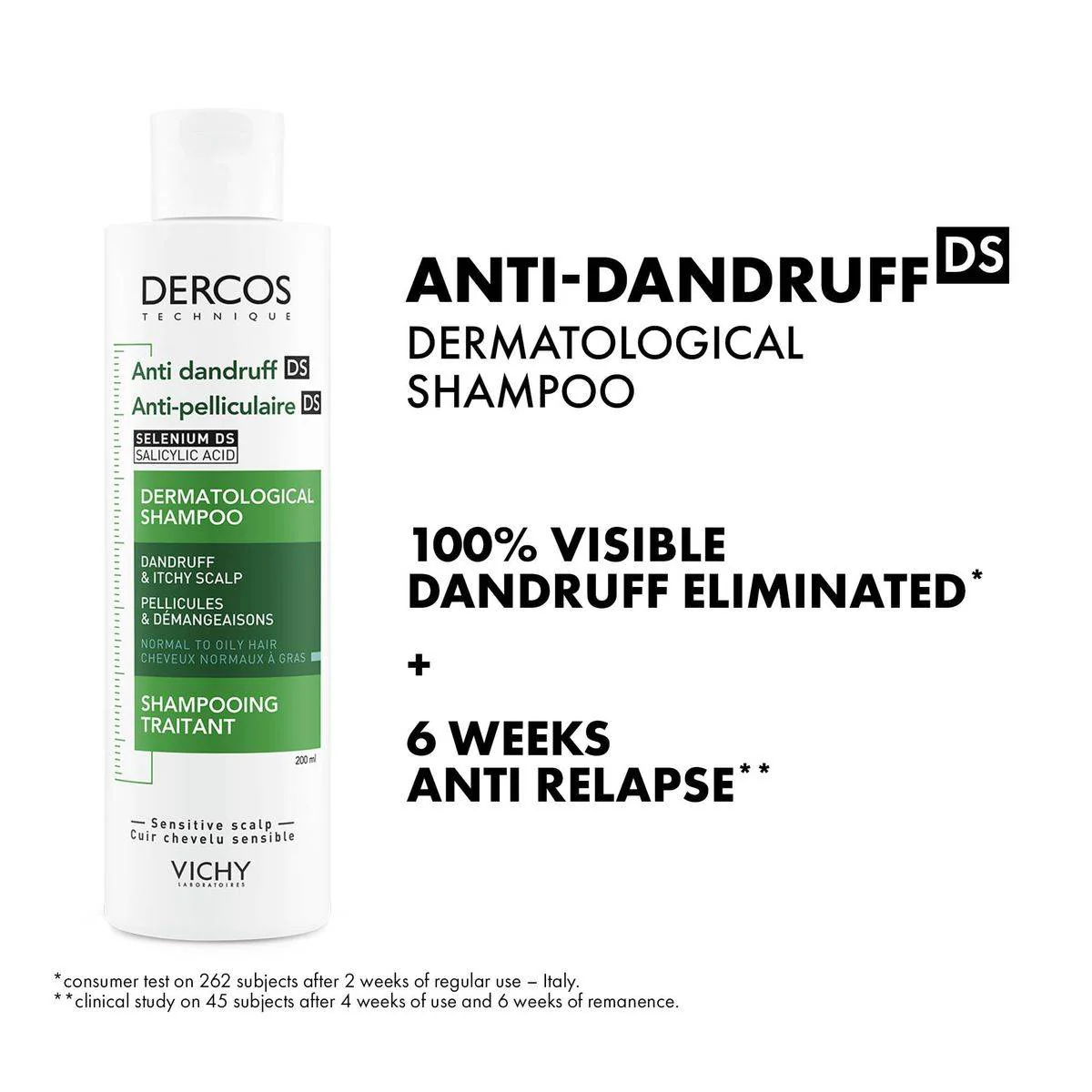 Vichy Dercos Anti-Dandruff DS Shampoo For Normal To Oily Hair 200ml - Image 6