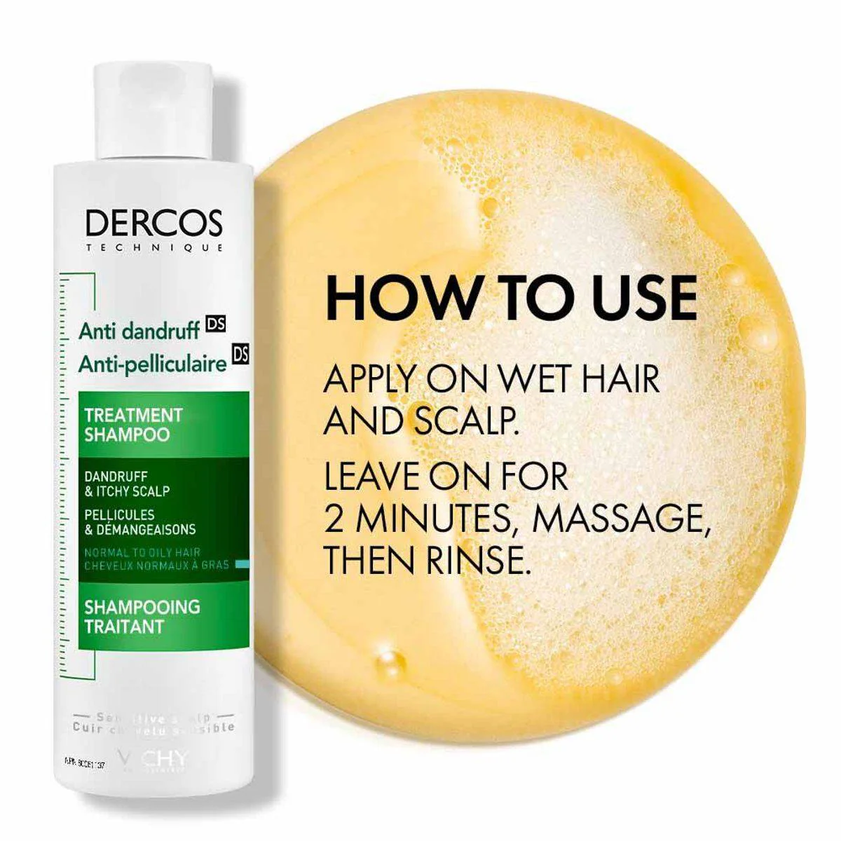 Vichy Dercos Anti-Dandruff DS Shampoo For Normal To Oily Hair Refill 390ml - Image 5