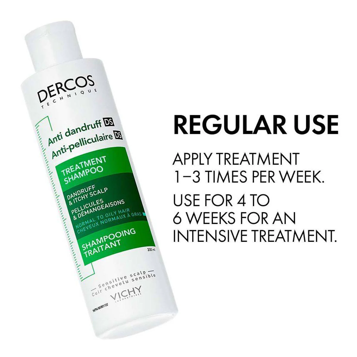 Vichy Dercos Anti-Dandruff DS Shampoo For Normal To Oily Hair Refill 390ml - Image 8