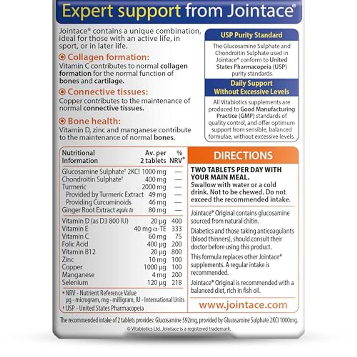 Vitabiotics Jointace Glucosamine & Chondroitin 30 Tablets - Image 4