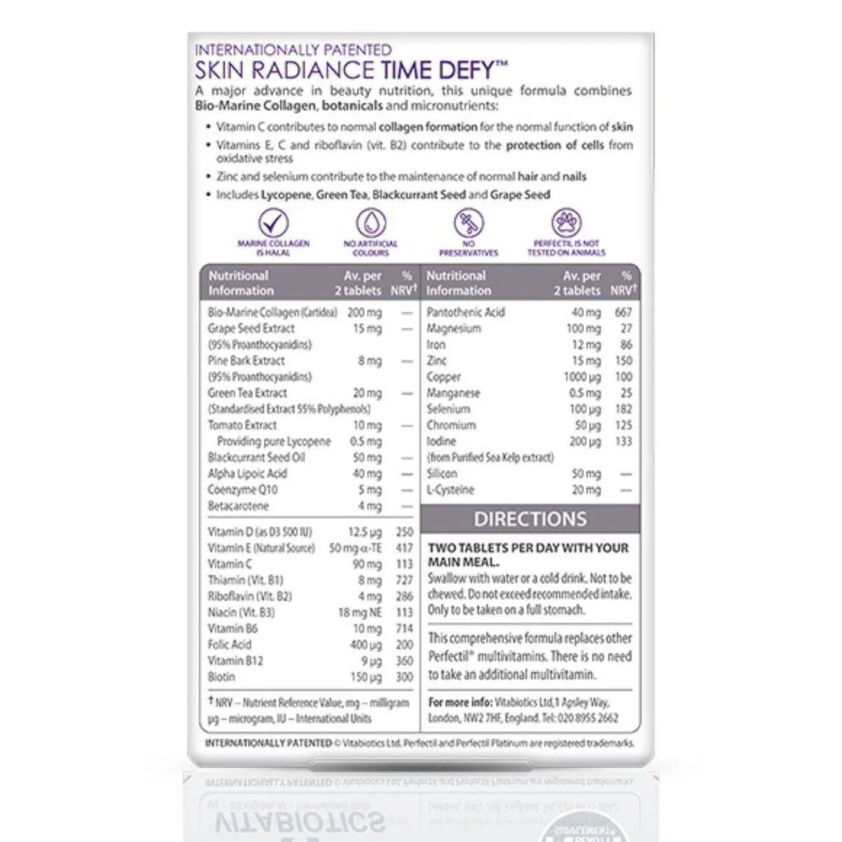 Vitabiotics Perfectil Platinum Radiance 60 Tablets - Image 2