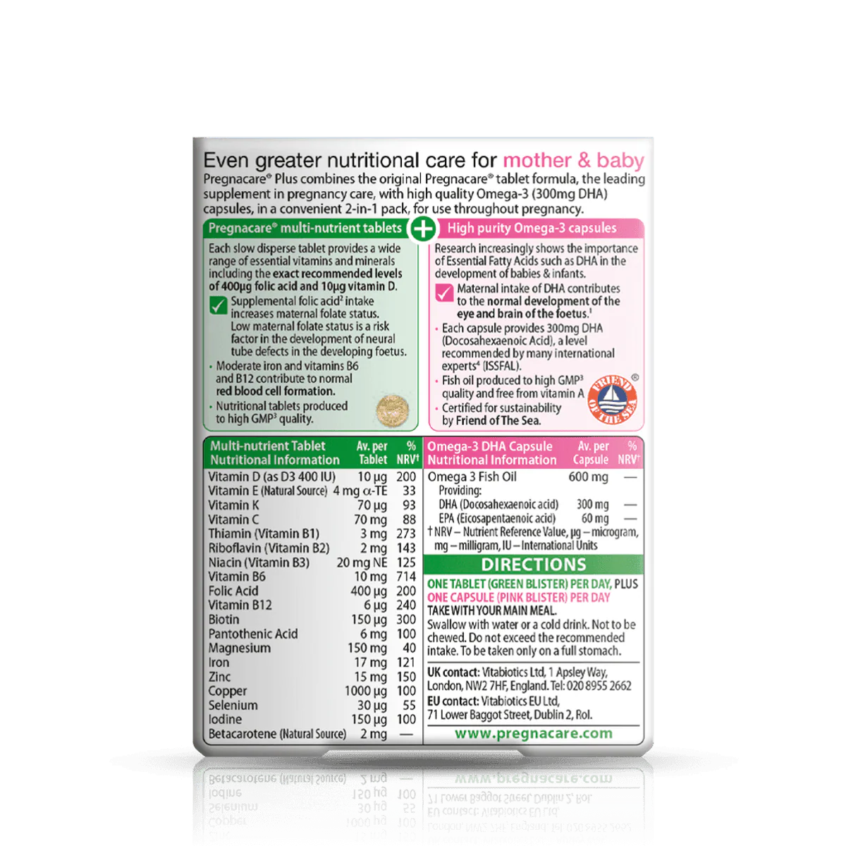 Vitabiotics Pregnacare Plus Omega3 28 Tablets + 28 Capsules - Image 2