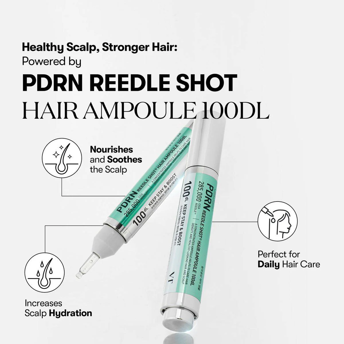 VT Cosmetics Reedle Shot 100dL PDRN Hair Ampoule 15ml - Image 2